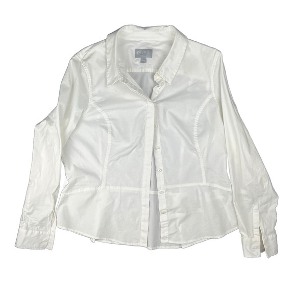 Pure Collection Cotton Shirt In Size 14/16 - Picture 3 of 5